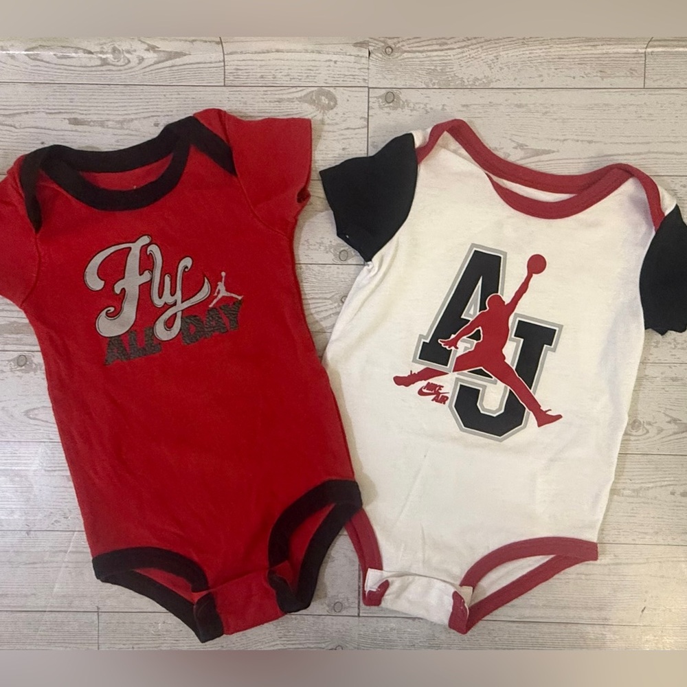 Bundle of 2 Jordan Infant Bodysuits 0–9m Jumpman Logo Graphic One-Pieces by Nike